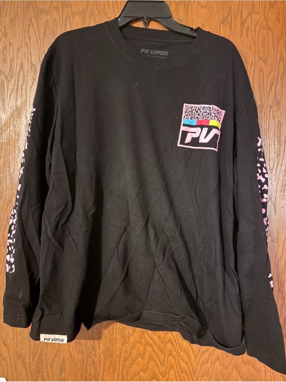 Pit Viper  Black Long-Sleeve Tee with Pink Accents